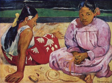 Tahitian Frauen auf dem Strand Beitrag Impressionismus Primitivismus Paul Gauguin Ölgemälde